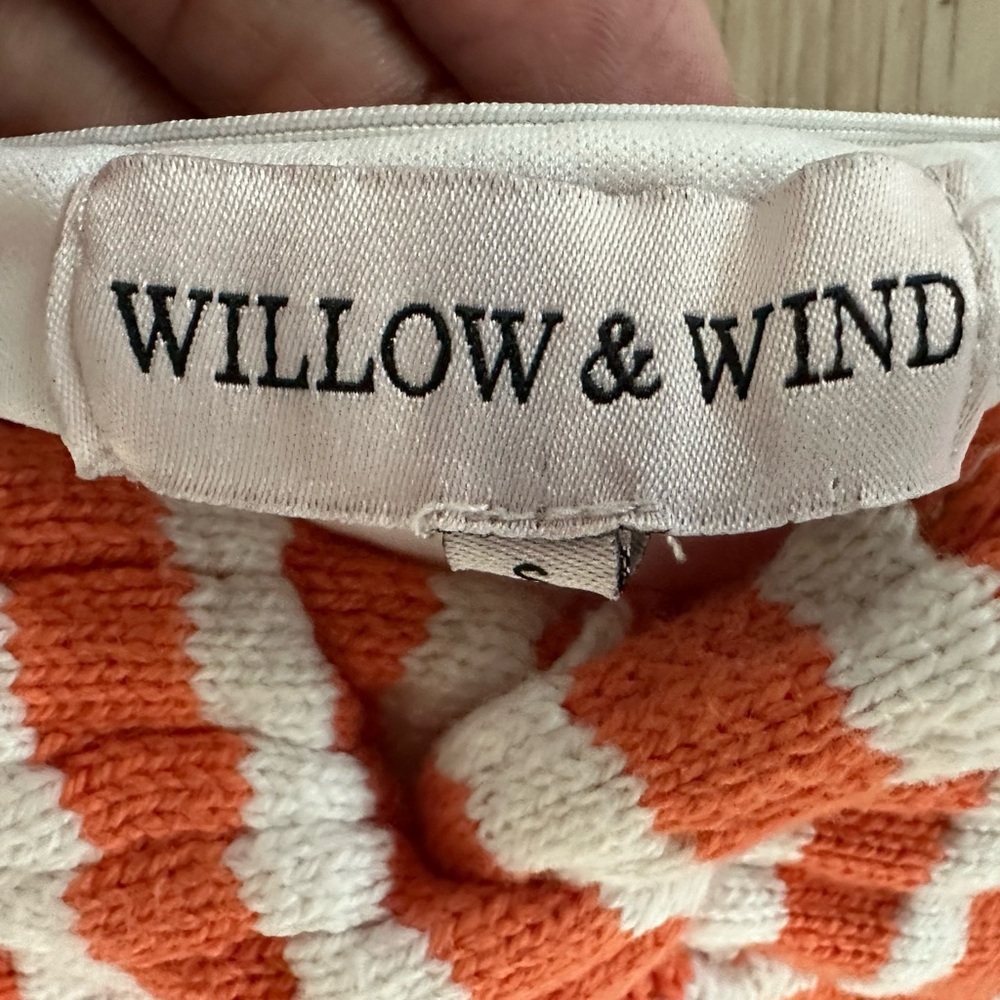 Willow & Wind creamy white /orange knit strapless summer dress  S - Picture 6 of 7
